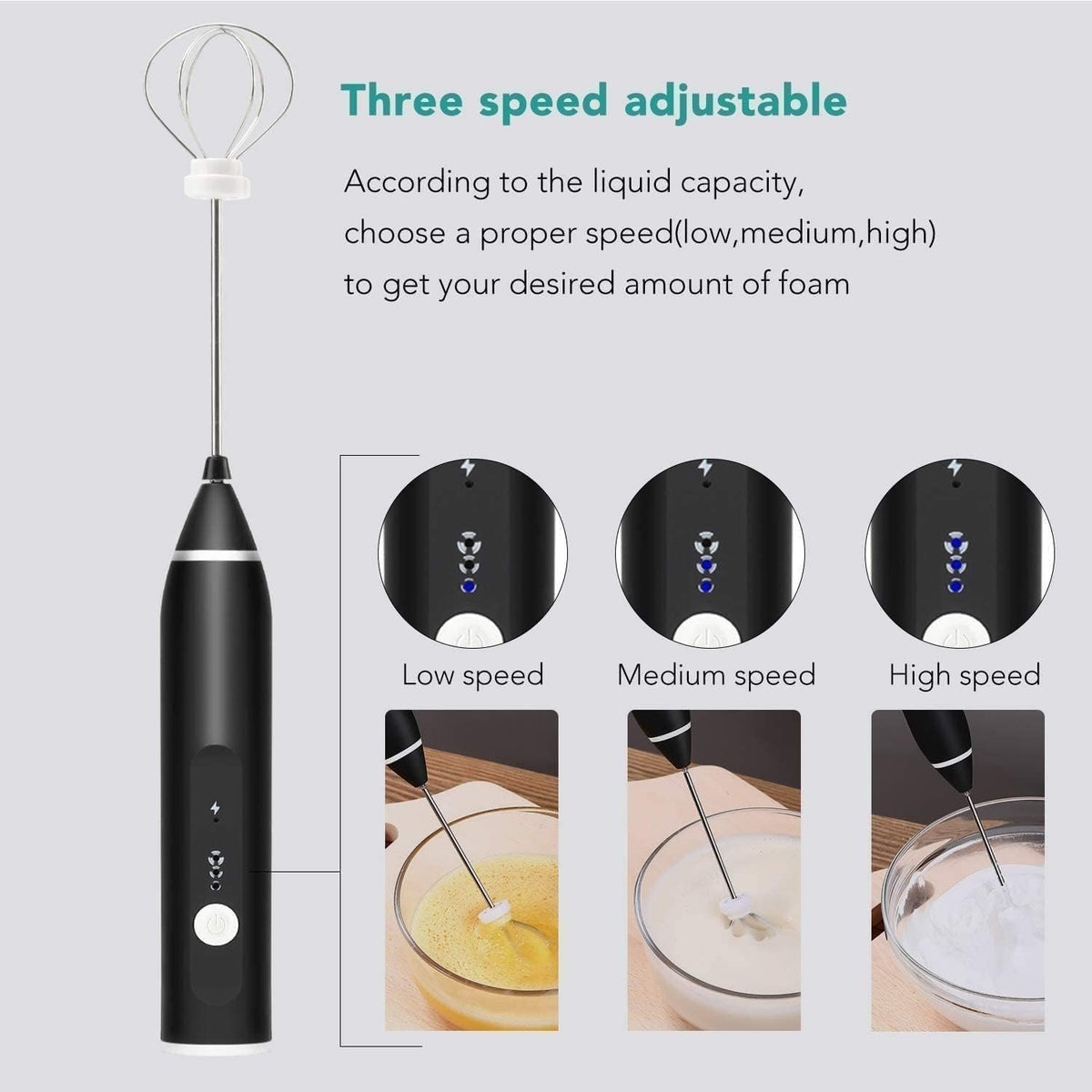 Rechargeable 2-in-1 Coffee Frother & Milk Mixer