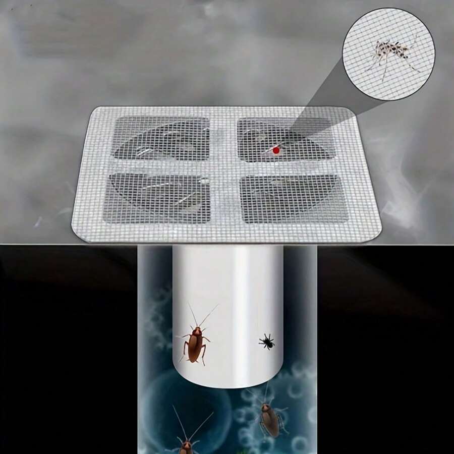 10PCS Self-Adhesive Drain Net Stickers – Anti-Clog Hair Catcher & Window Screen Repair Patch