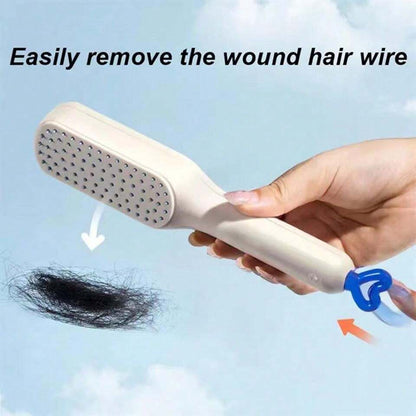 Premium Self-Cleaning Detangling Hair Brush