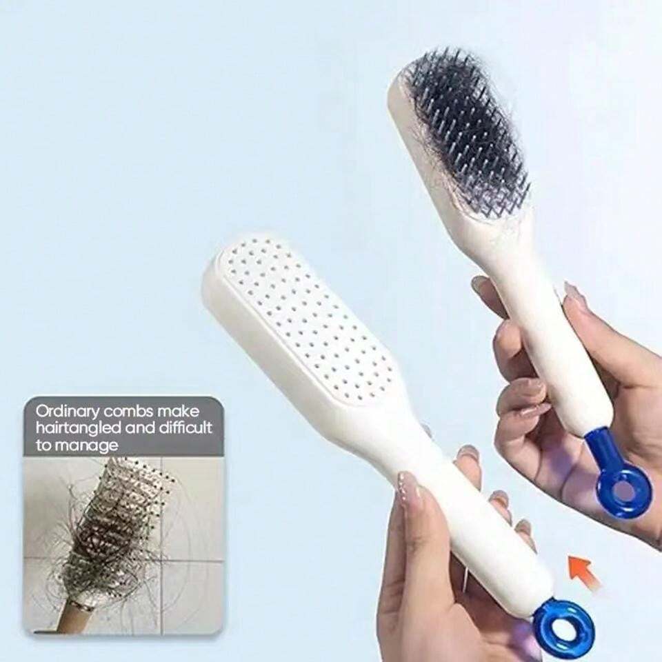 Premium Self-Cleaning Detangling Hair Brush