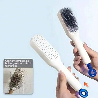 Premium Self-Cleaning Detangling Hair Brush