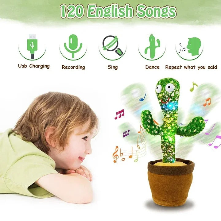 Dancing Cactus Toy – Rechargeable Singing & Talking Plush