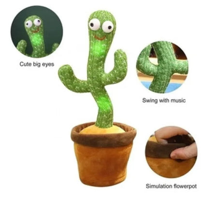 Dancing Cactus Toy – Rechargeable Singing & Talking Plush