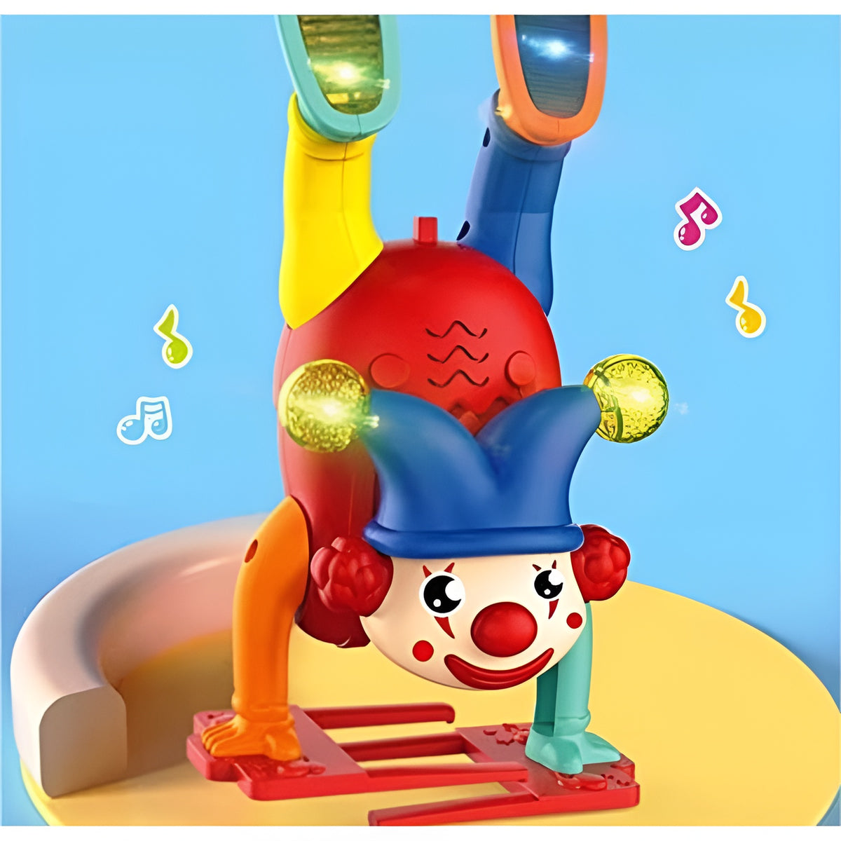 Electric Upside-Down Dancing Clown Toy with Music & Lights