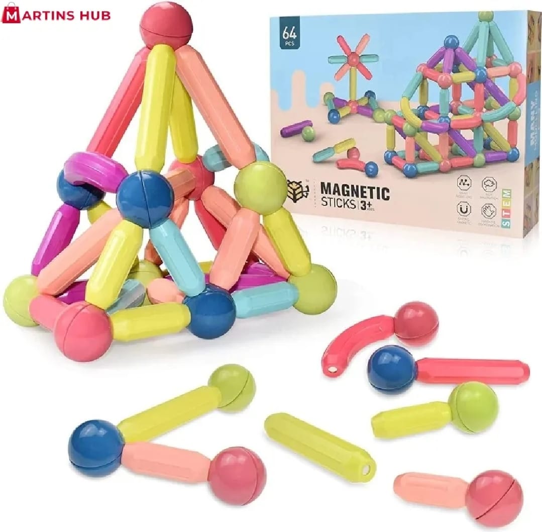 36 Pcs Magnetic Building Blocks & Rods Set for Kids