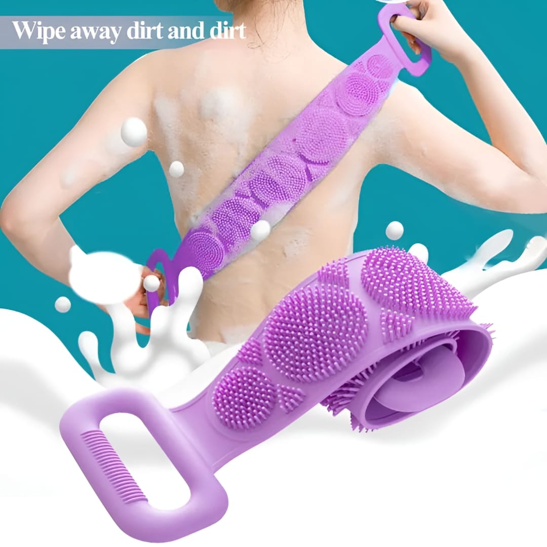 2-in-1 Silicone Body Scrubber & Back Belt Combo