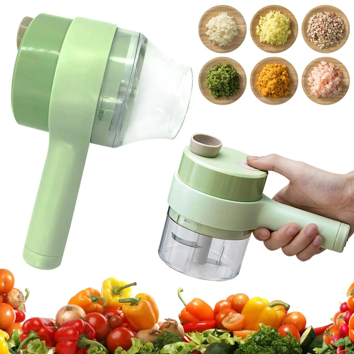 Electric Handheld Vegetable Cutter & Food Chopper | Multifunction Kitchen Slicer