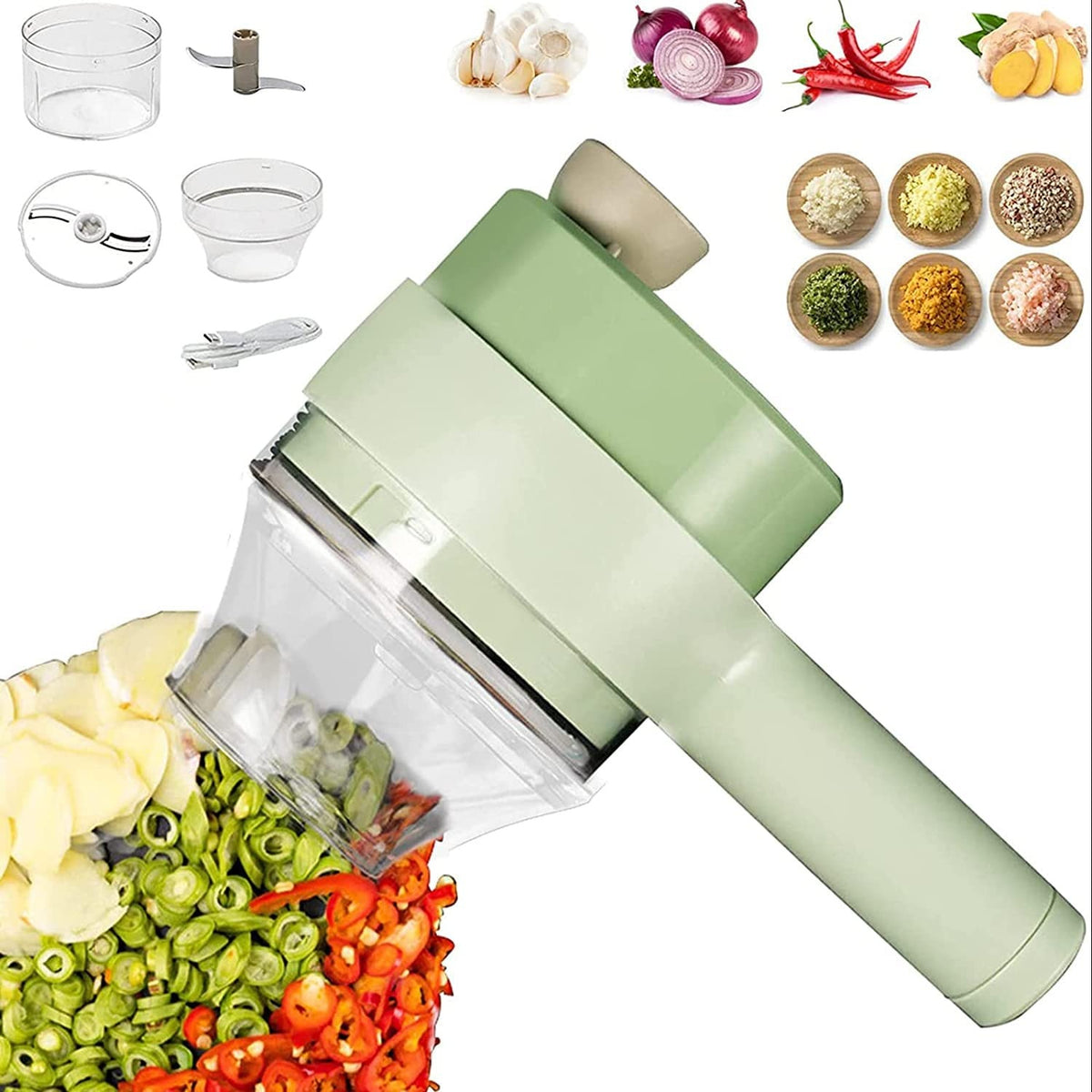 Electric Handheld Vegetable Cutter & Food Chopper | Multifunction Kitchen Slicer