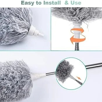 Microfiber Duster with Extendable Telescopic Pole – Flexible Dust Cleaner for Ceiling Fans, Windows & Furniture
