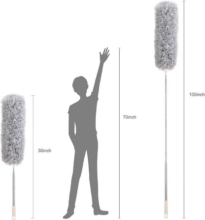 Microfiber Duster with Extendable Telescopic Pole – Flexible Dust Cleaner for Ceiling Fans, Windows & Furniture