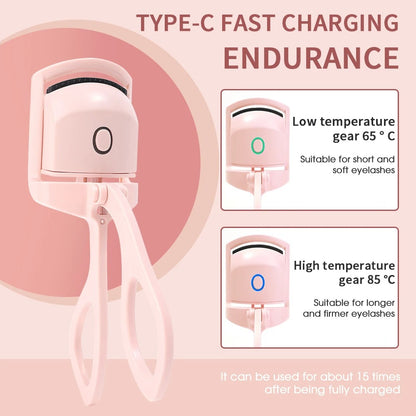 Automatic Heated Eyelash Curler – USB Rechargeable Electric Lash Curler for Long-Lasting Natural Curl (Random Color)