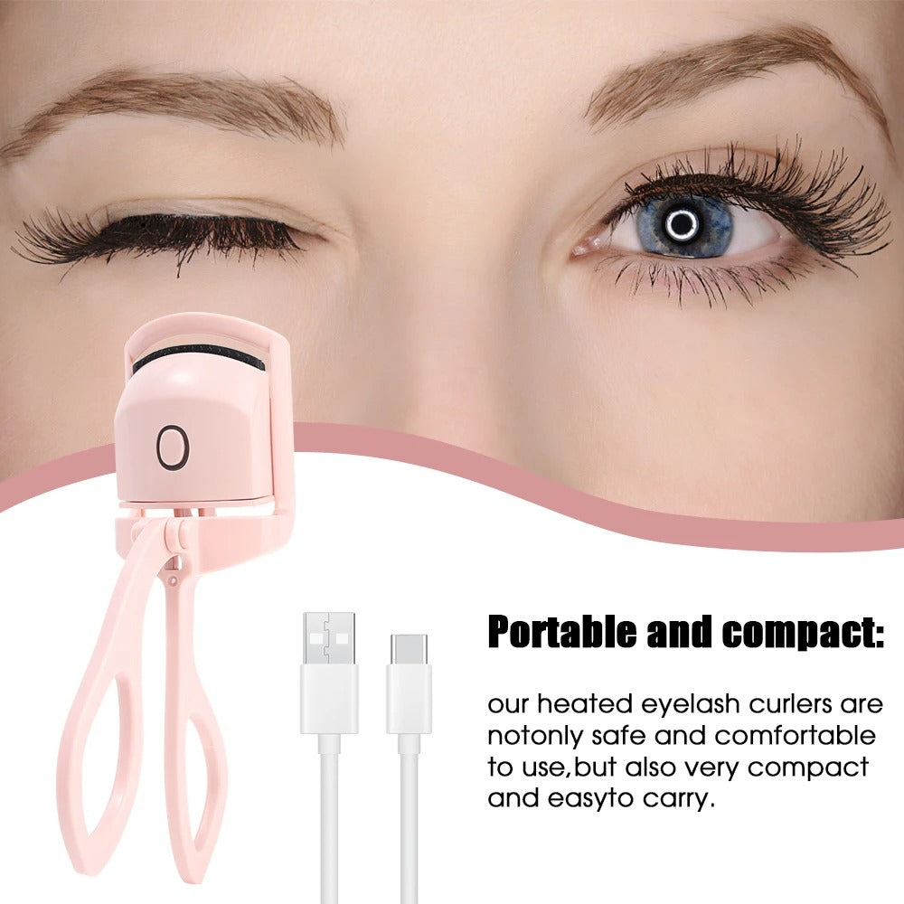 Automatic Heated Eyelash Curler – USB Rechargeable Electric Lash Curler for Long-Lasting Natural Curl (Random Color)