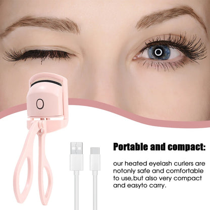 Automatic Heated Eyelash Curler – USB Rechargeable Electric Lash Curler for Long-Lasting Natural Curl (Random Color)