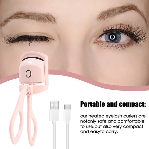 Automatic Heated Eyelash Curler – USB Rechargeable Electric Lash Curler for Long-Lasting Natural Curl (Random Color)