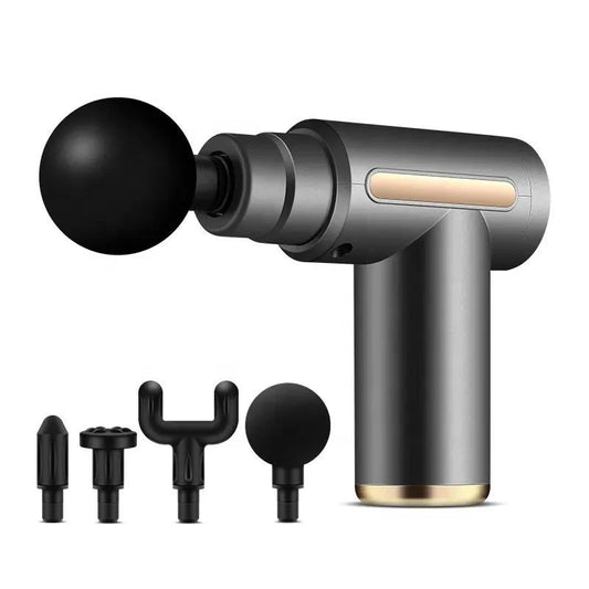 4-in-1 Rechargeable Massage Gun – Deep Tissue Body Massager with 4 Massage Heads