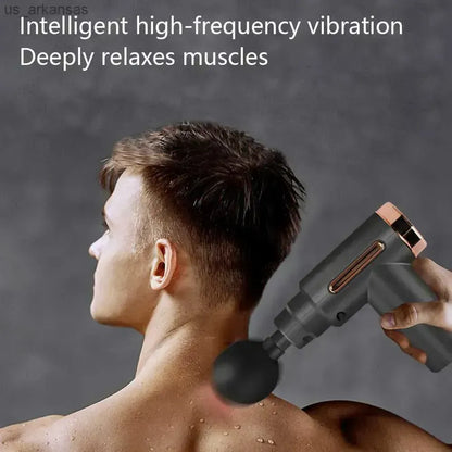 4-in-1 Rechargeable Massage Gun – Deep Tissue Body Massager with 4 Massage Heads