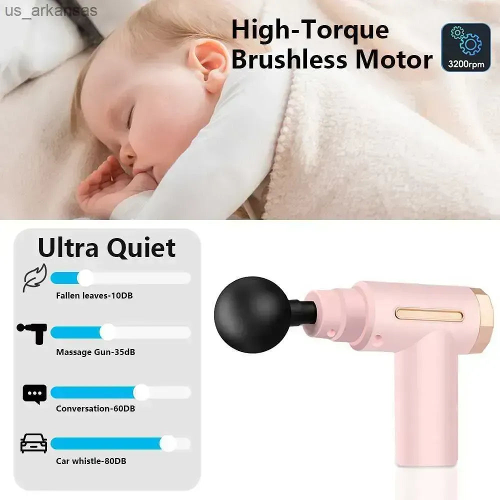4-in-1 Rechargeable Massage Gun – Deep Tissue Body Massager with 4 Massage Heads