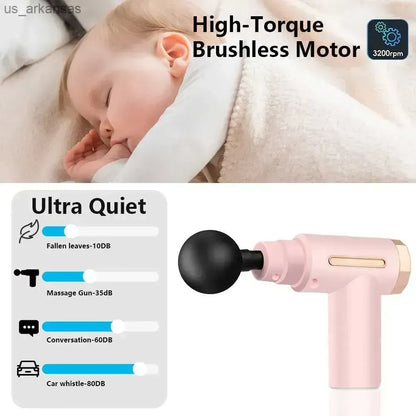 4-in-1 Rechargeable Massage Gun – Deep Tissue Body Massager with 4 Massage Heads