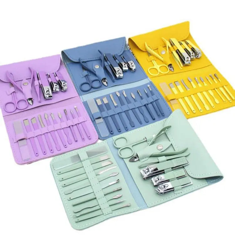 16-Piece Nail Care Kit – Stainless Steel Manicure, Pedicure & Grooming Tool Set