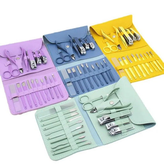 16-Piece Nail Care Kit – Stainless Steel Manicure, Pedicure & Grooming Tool Set