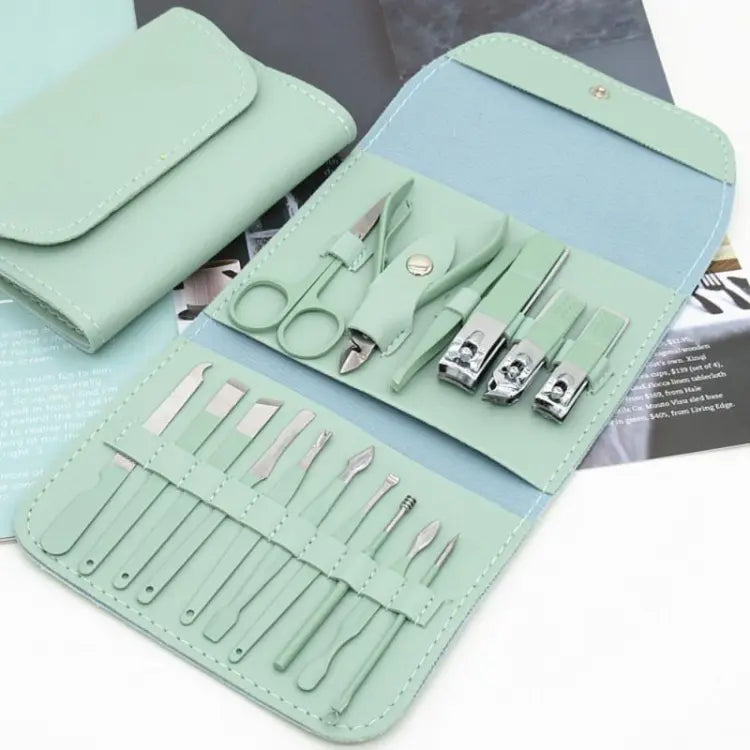 16-Piece Nail Care Kit – Stainless Steel Manicure, Pedicure & Grooming Tool Set