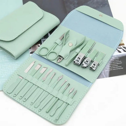 16-Piece Nail Care Kit – Stainless Steel Manicure, Pedicure & Grooming Tool Set