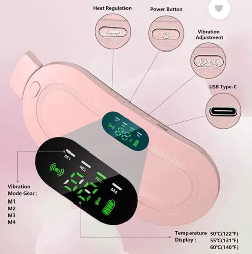 Electric Heating Pad Belt for Women – Rechargeable Period Comfort Belt with Heat & Massage Modes