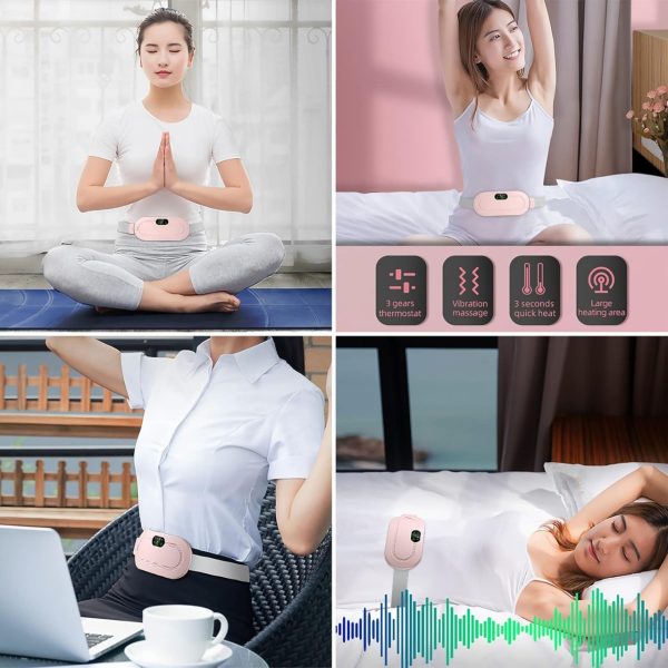 Electric Heating Pad Belt for Women – Rechargeable Period Comfort Belt with Heat & Massage Modes