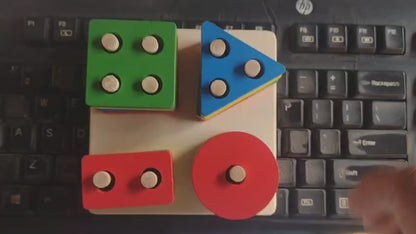Lewo Wooden Shape Matching Sorting Puzzle for Toddlers