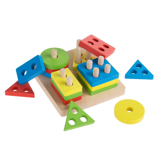 Lewo Wooden Shape Matching Sorting Puzzle for Toddlers