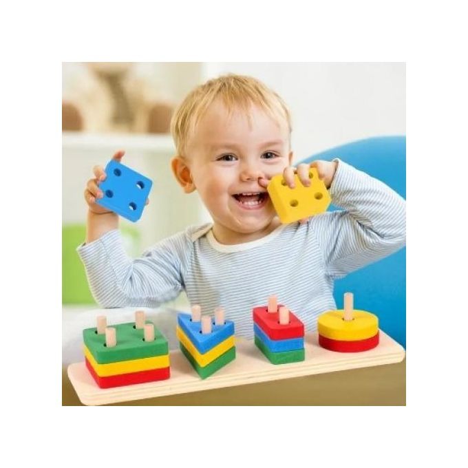 Lewo Wooden Shape Matching Sorting Puzzle for Toddlers