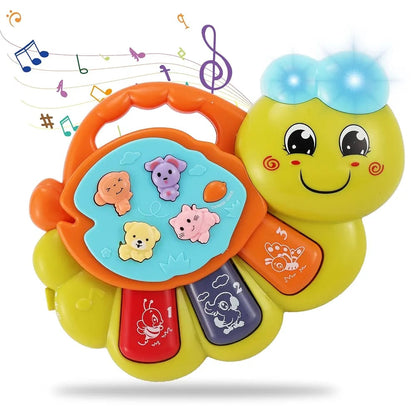 Musical Caterpillar Baby Piano Toy with Lights & Animal Sounds