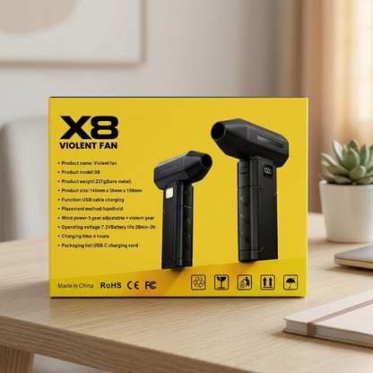 X8 Mini Jet Fan – High-Speed Turbo Air Duster & USB Rechargeable Cooling Fan